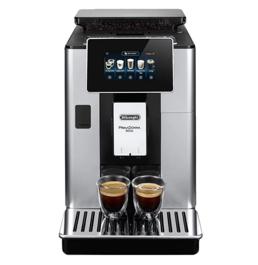 De'Longhi ECAM610.55.SB PrimaDonna Soul Kaffeevollautomat – LatteCrema Milchschaumsystem, 4,3 Zoll Touchdisplay